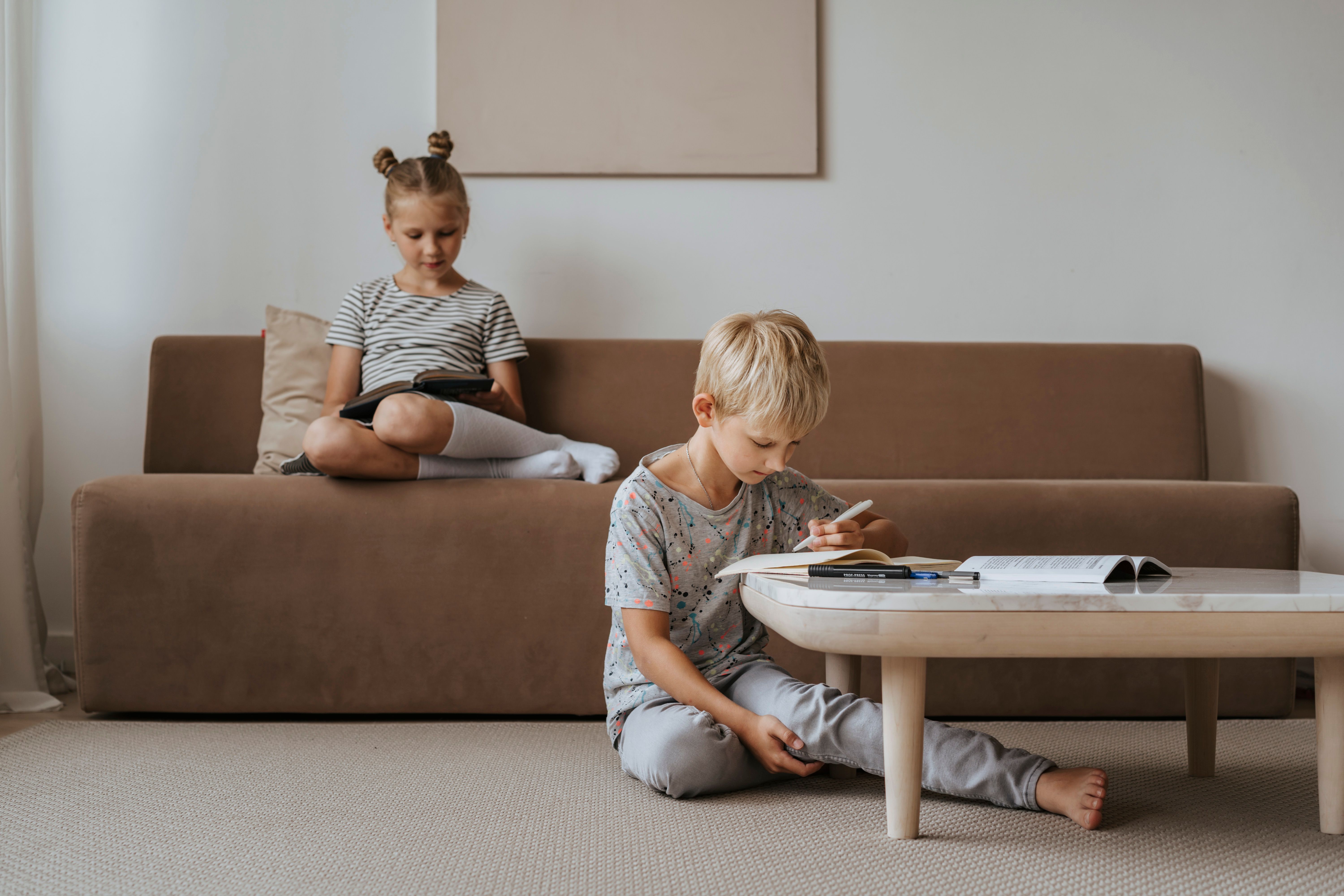 Two YSA students at home, learning